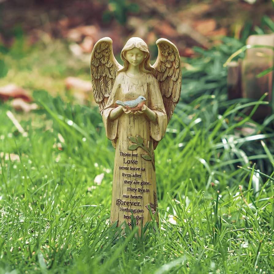 Amazon.com: Angel Figurine Garden Angel Statues with Bird